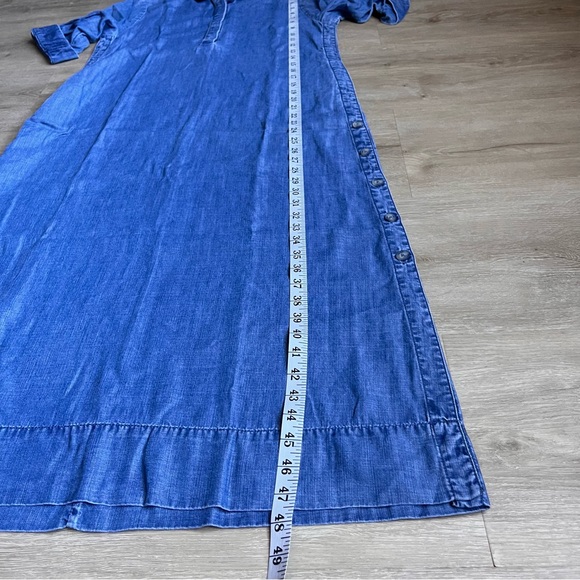 Chico's Side Button Maxi Chambray Dress Petite SZ 2 - Picture 7 of 9